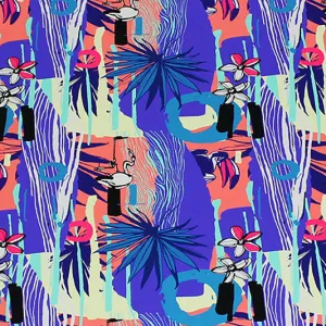 Miami Vice Flamingos Printed Spandex | Blue Moon Fabrics