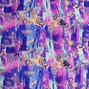 Wanderlust Paisley Printed Spandex | Blue Moon Fabrics