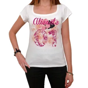 01, Alicante, Women's Short Sleeve Round Neck T-shirt 00008