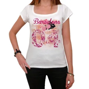 04, Barcelona, Women's Short Sleeve Round Neck T-shirt 00008