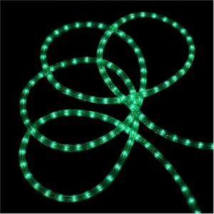 102' Green Indoor-Outdoor Christmas Rope Lights - 1" Bulb Spacing