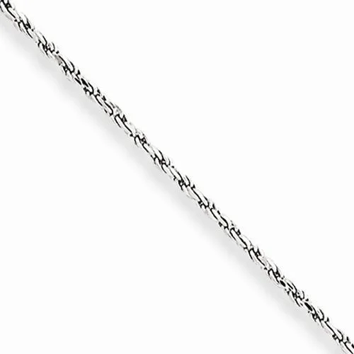 10K White Gold Machine Made Diamond-Cut Rope Chain Bracelet