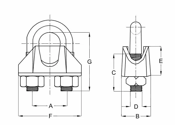 1/2" Malleable Wire Rope Clips - 10 Pack