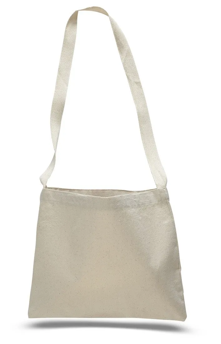 144 ct Small Messenger Canvas Tote Bag with Long Straps - By Case