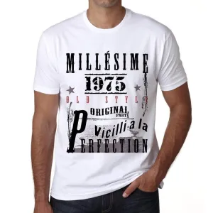 '1975, birthday gifts for him, birthday t-shirts, Men's Short Sleeve Round Neck T-shirt , FR Vintage White Men's 00135