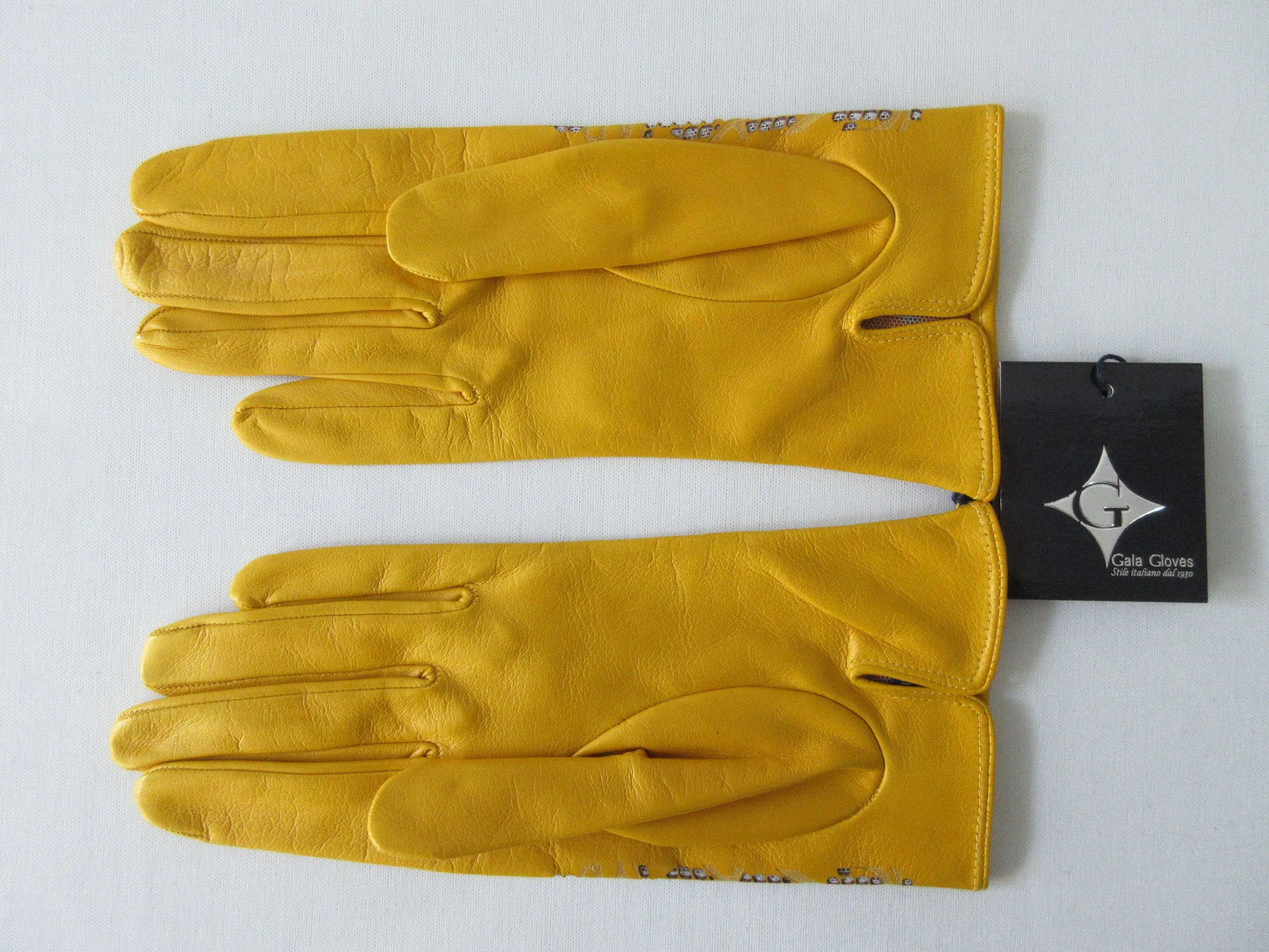 20G13 -Yellow Floral Cutout Gloves