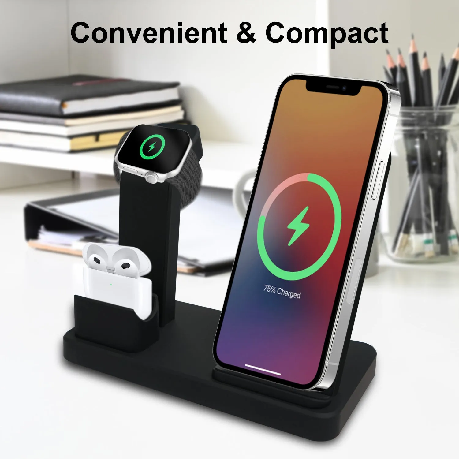 3-in-1 Qi Wireless Charging Stand For Apple Devices