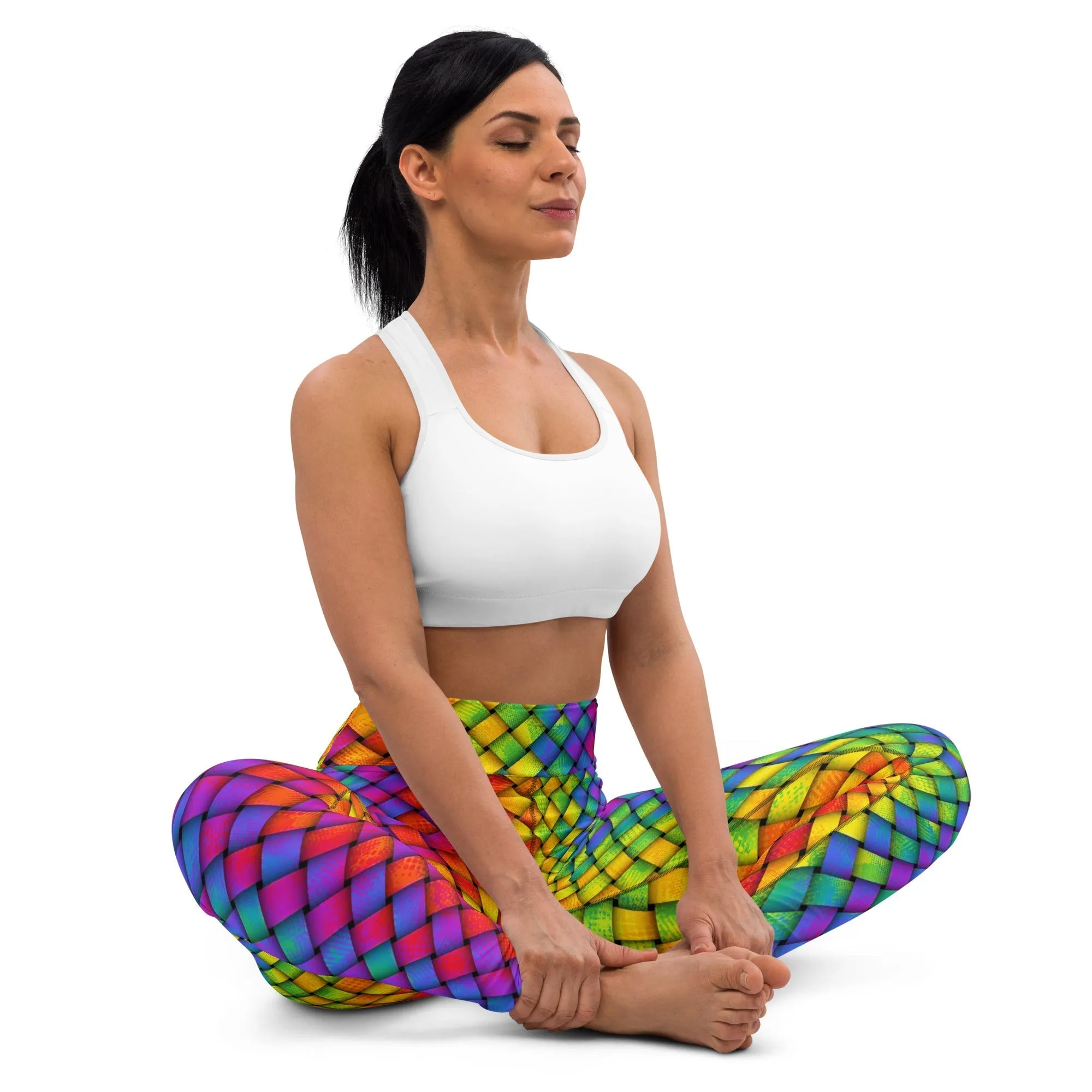 3D Rainbow Pattern Yoga Leggings