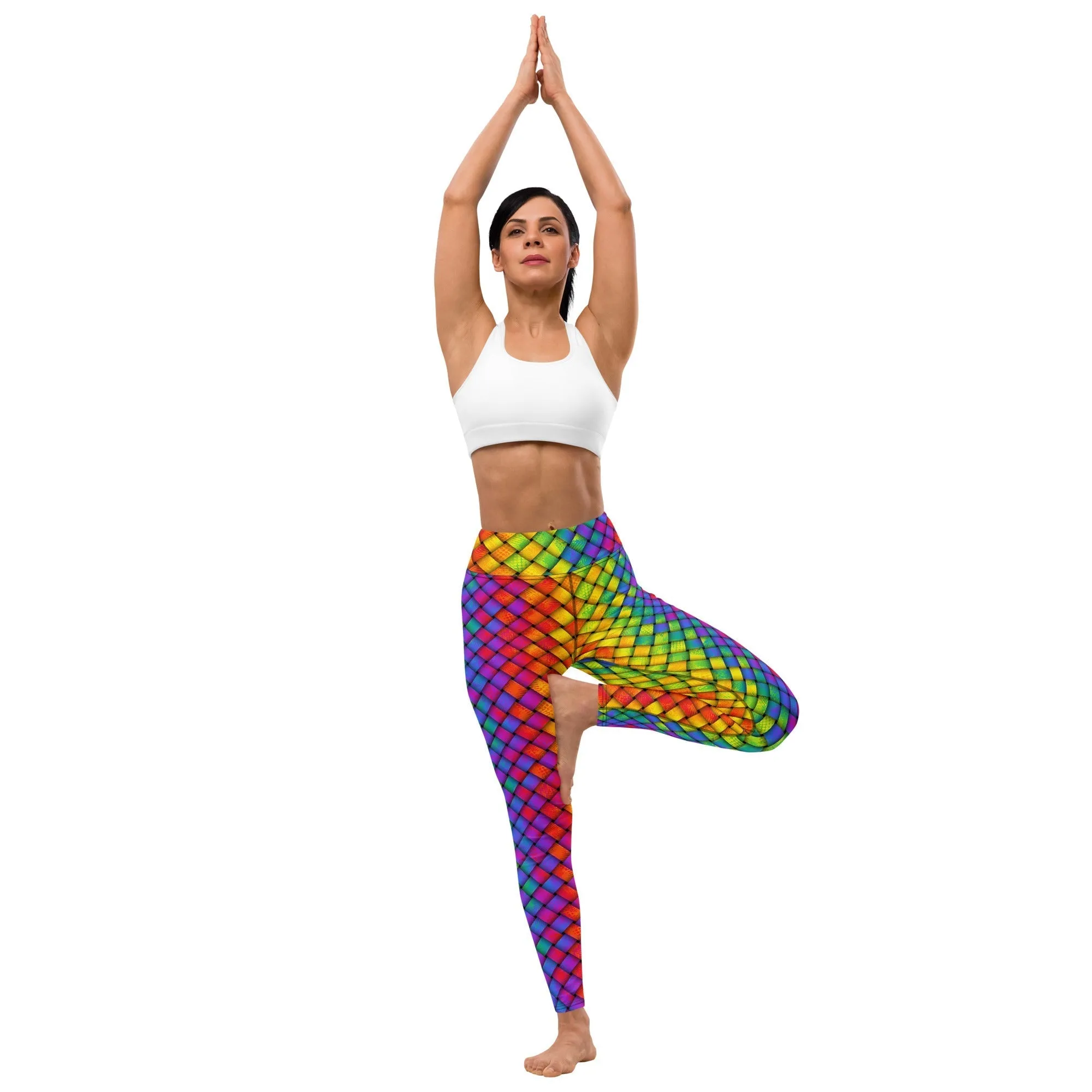 3D Rainbow Pattern Yoga Leggings