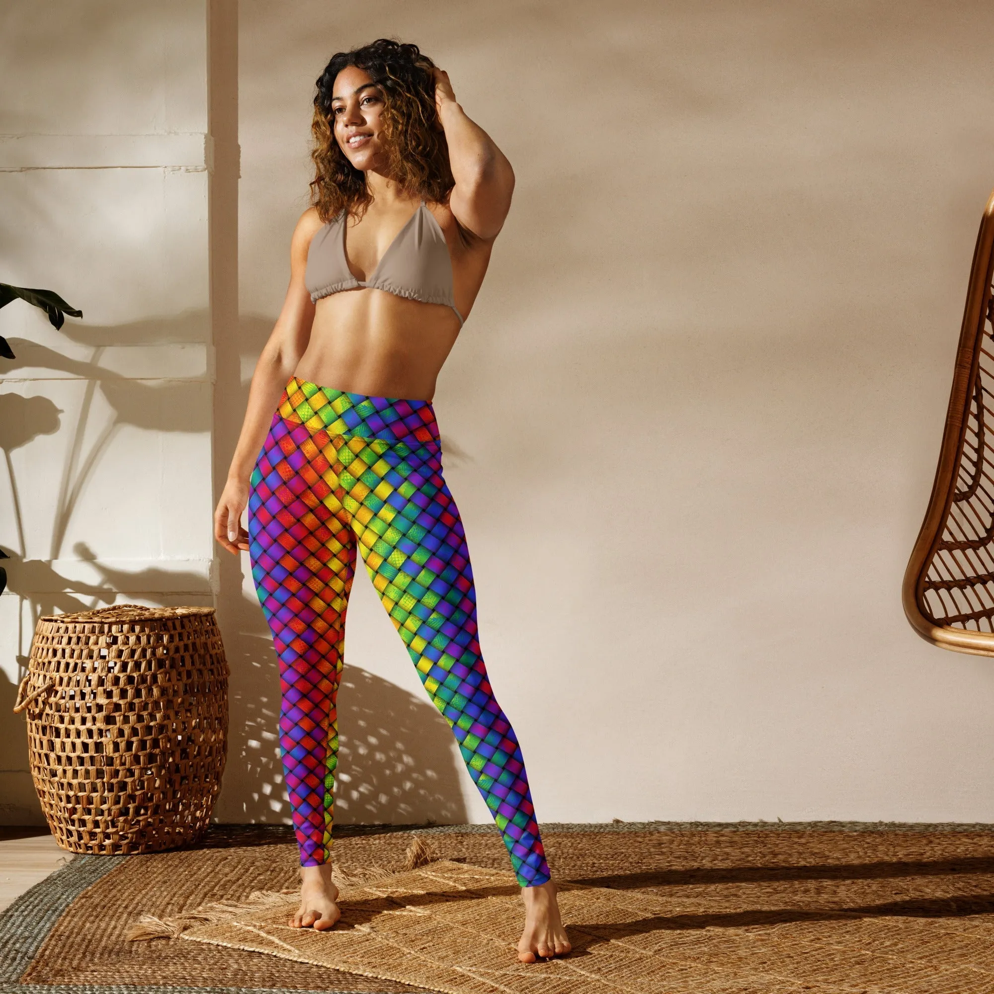 3D Rainbow Pattern Yoga Leggings