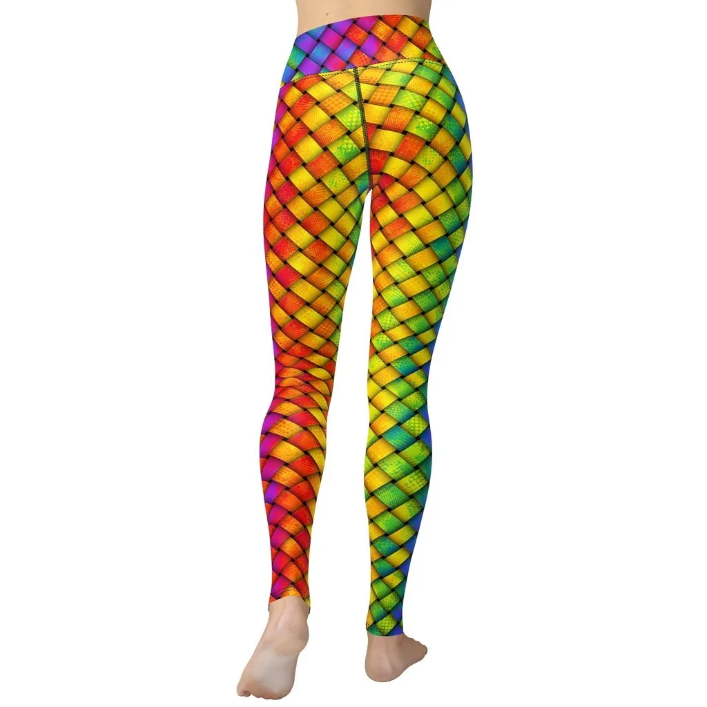 3D Rainbow Pattern Yoga Leggings