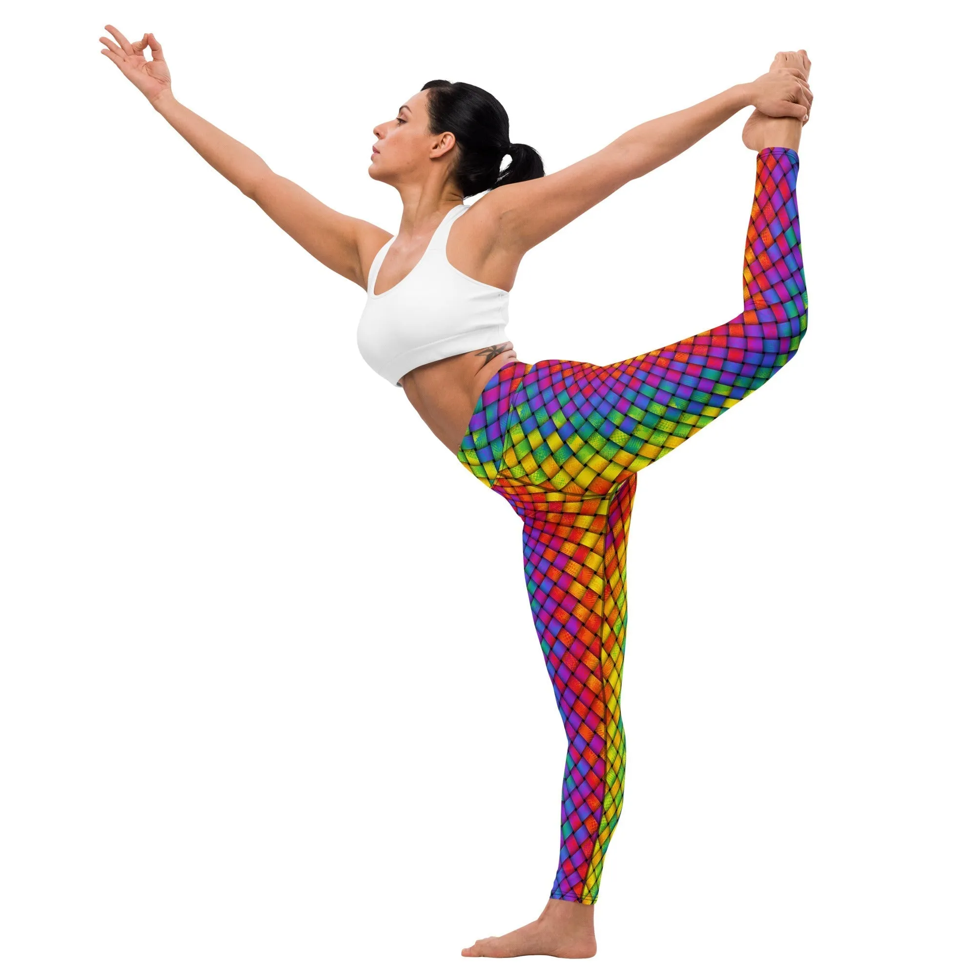 3D Rainbow Pattern Yoga Leggings