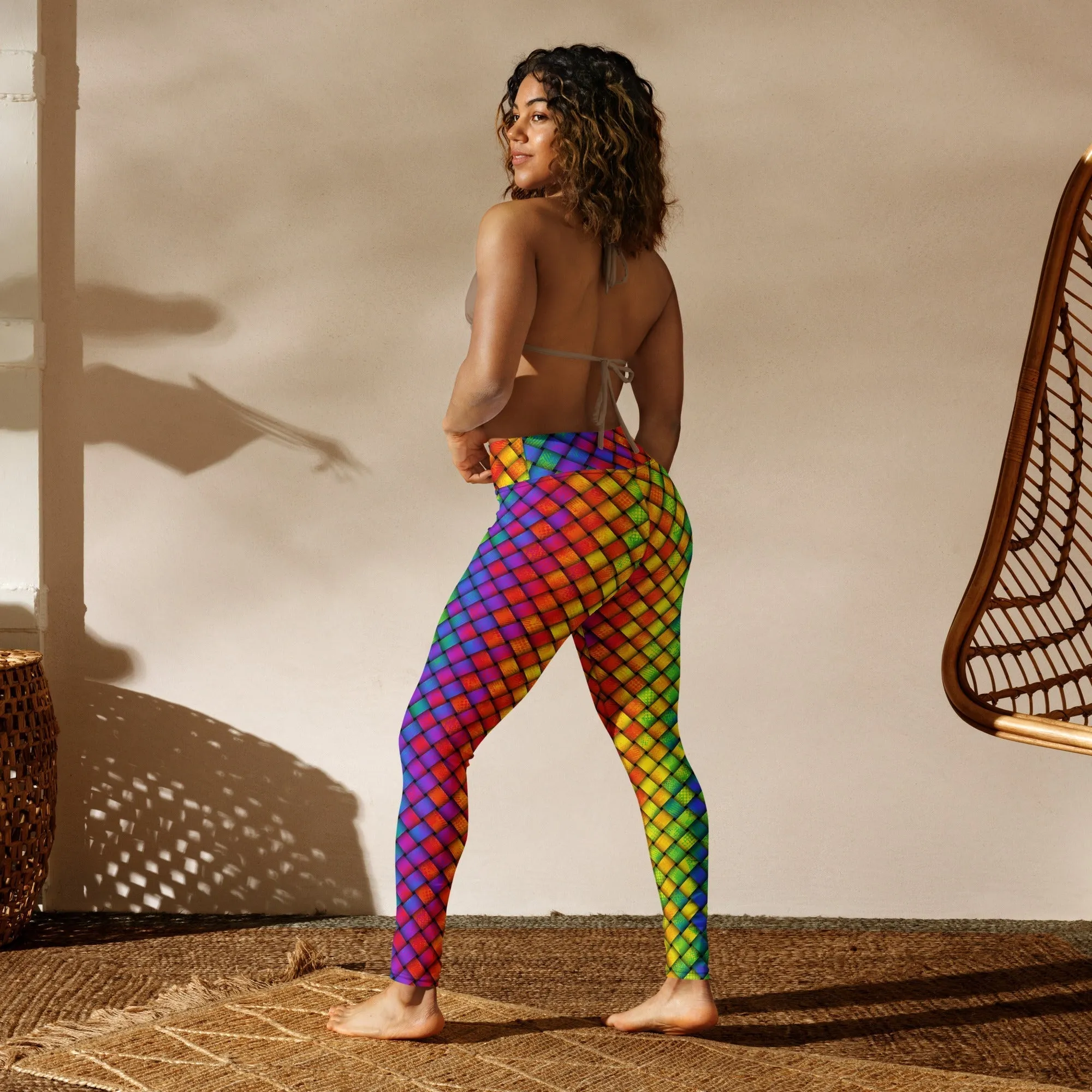 3D Rainbow Pattern Yoga Leggings