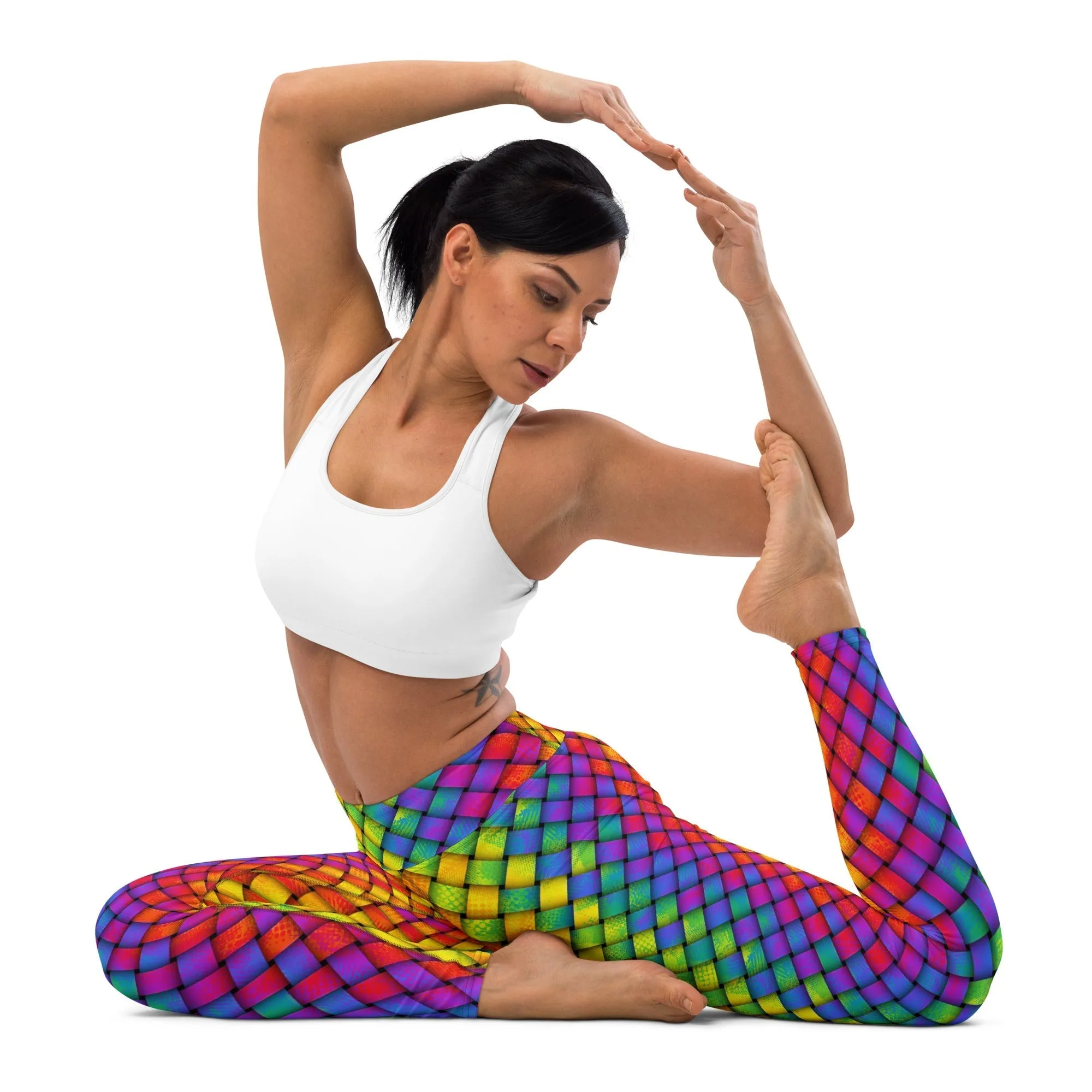 3D Rainbow Pattern Yoga Leggings