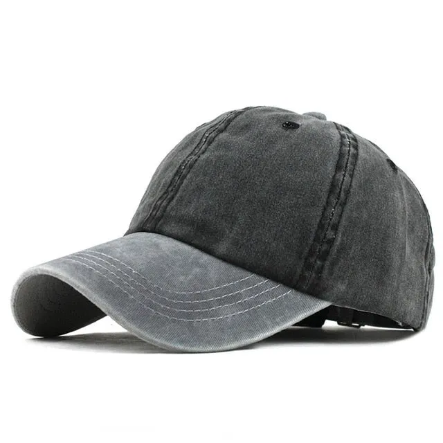 9 colors Washed Denim Two Color Snapback Baseball Cap