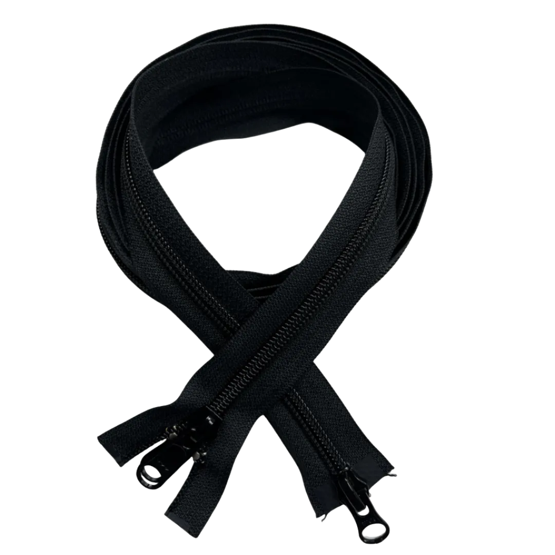 96" Coil #8 Separating Two-Way Sleeping Bag  Zipper - Black (Sold per Each)