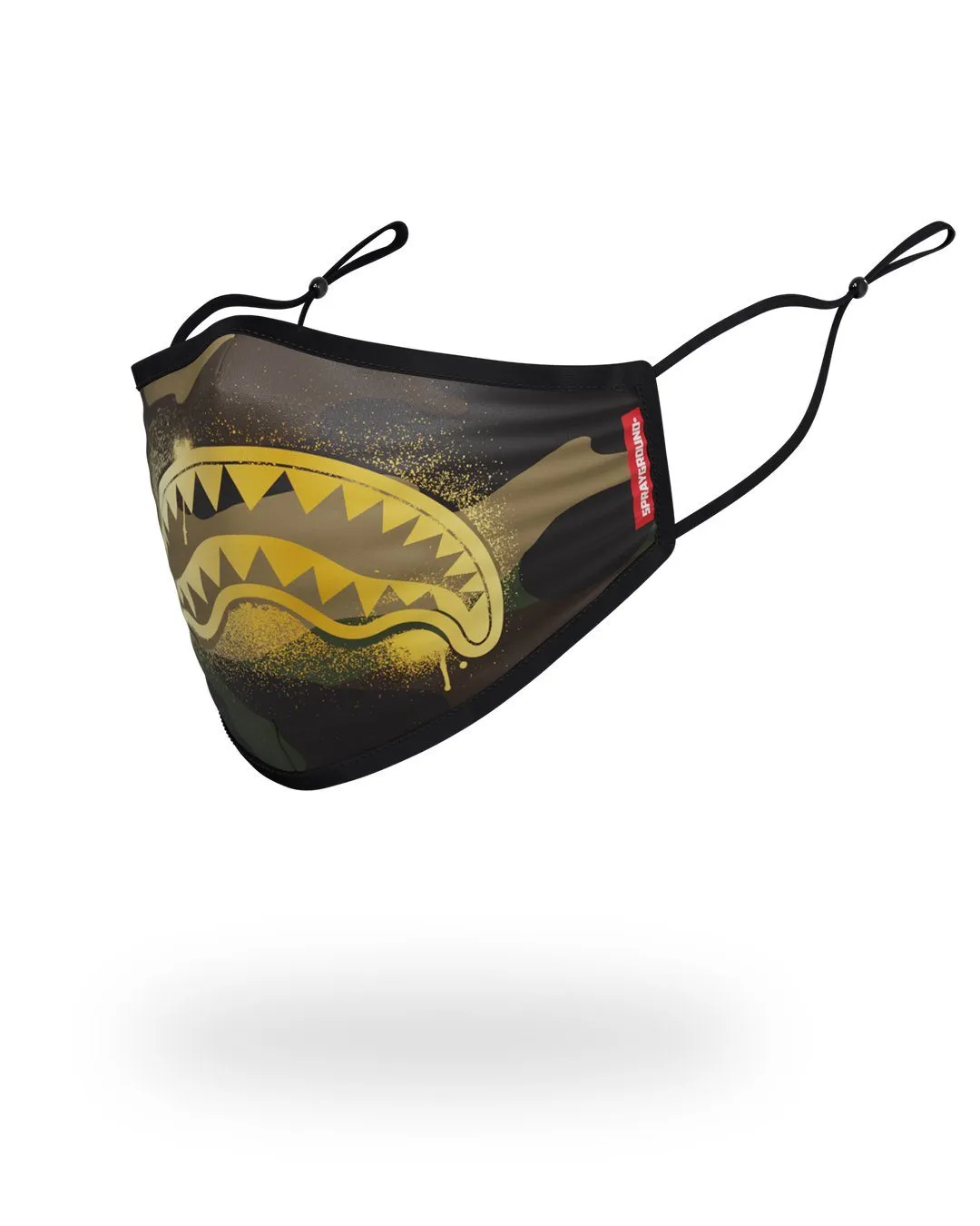 ADULT CAMO GOLD SHARK FORM FITTING FACE MASK