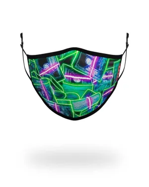 ADULT NEON MONEY FORM FITTING FACE MASK