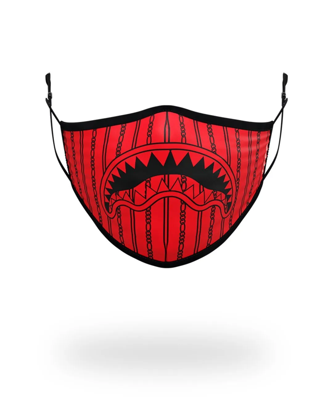 ADULT REVERSE SHARKS IN PARIS (RED) FORM FITTING FACE MASK