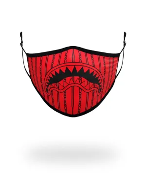 ADULT REVERSE SHARKS IN PARIS (RED) FORM FITTING FACE MASK