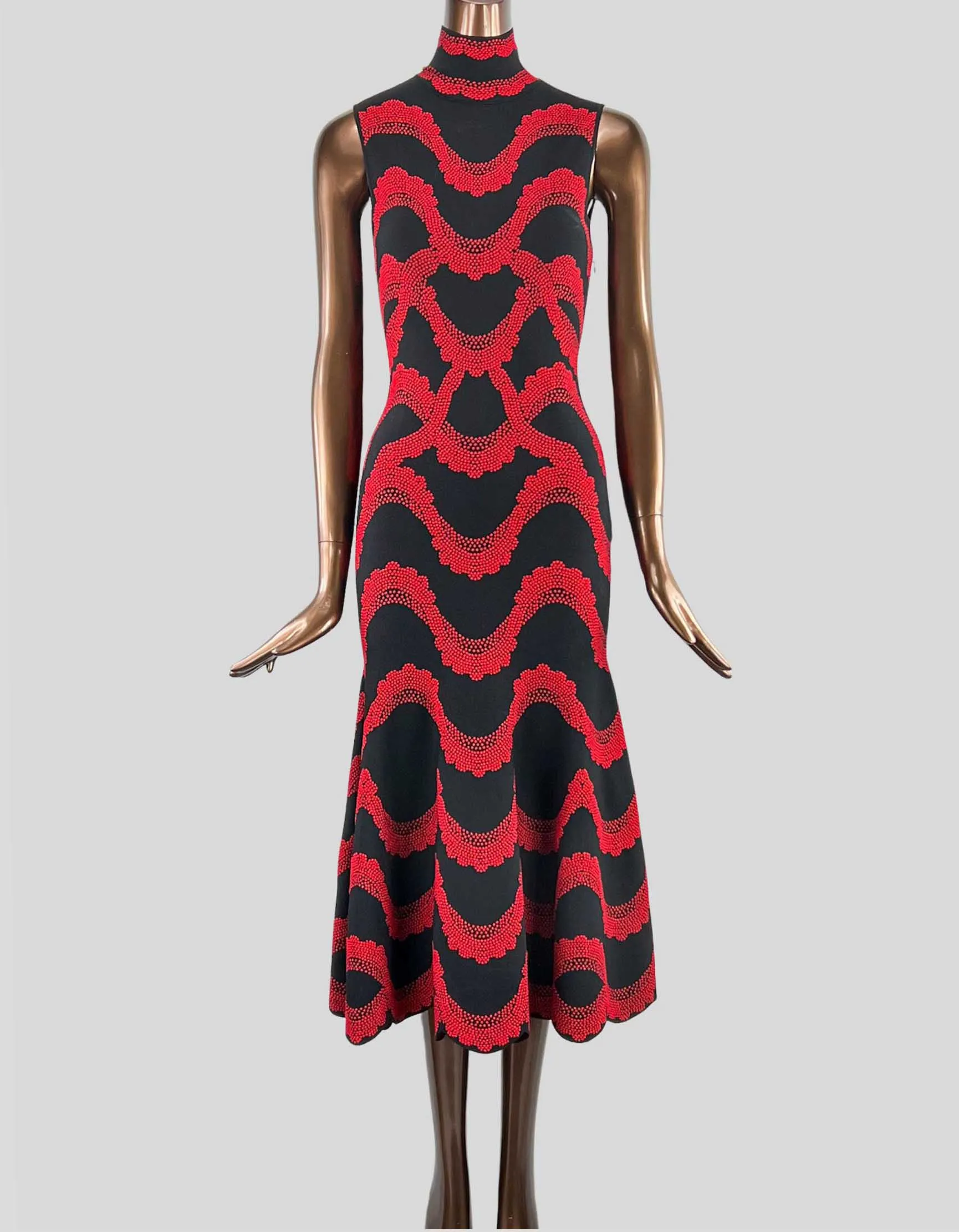 ALEXANDER McQUEEN sleeveless Jacquard Victorian Sheath Dress - X-Small