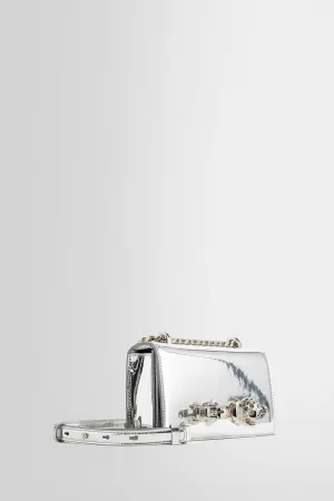 ALEXANDER MCQUEEN WOMAN SILVER CROSSBODY BAGS