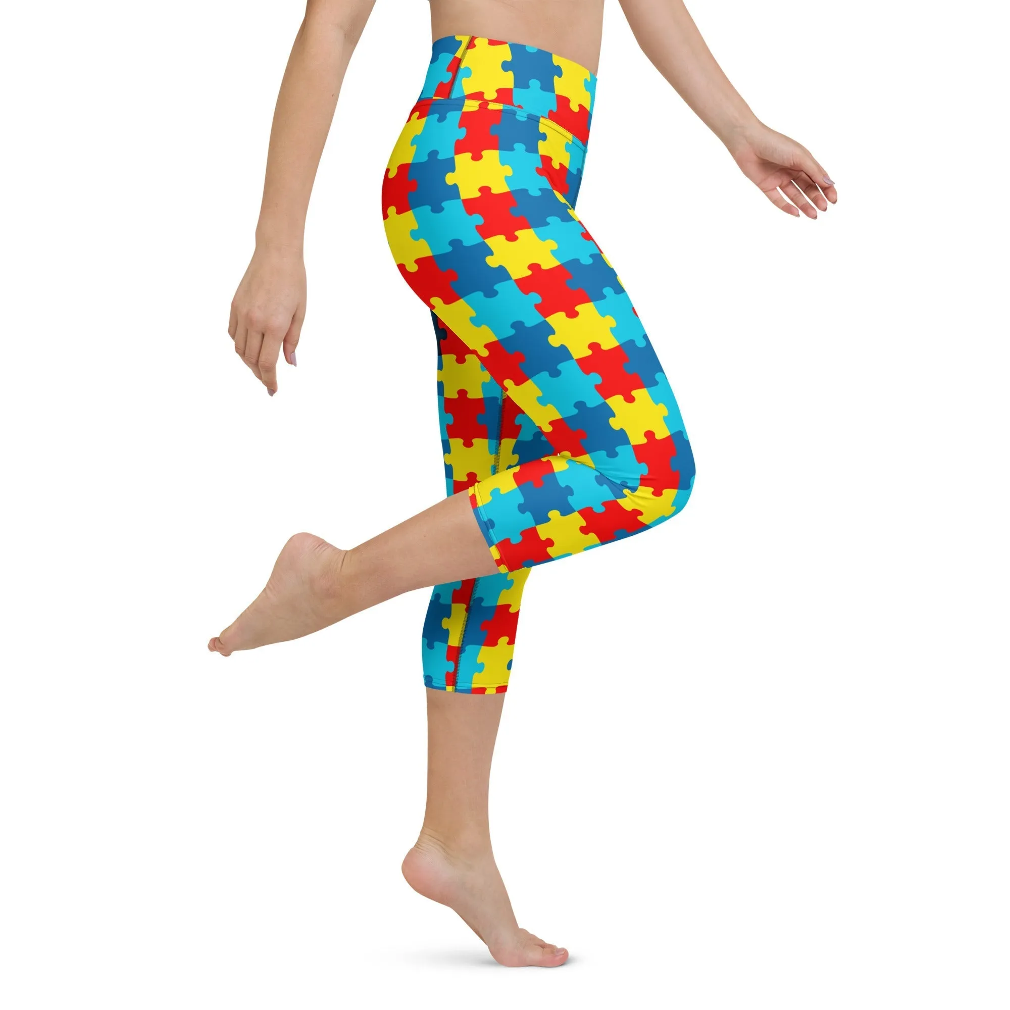 Autism Awareness Yoga Capris