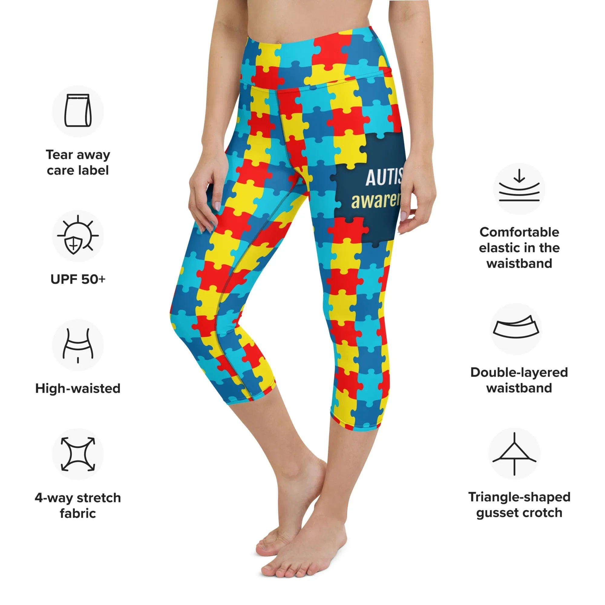 Autism Awareness Yoga Capris