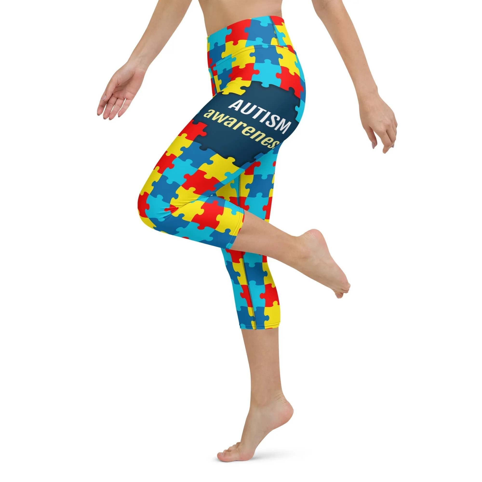 Autism Awareness Yoga Capris