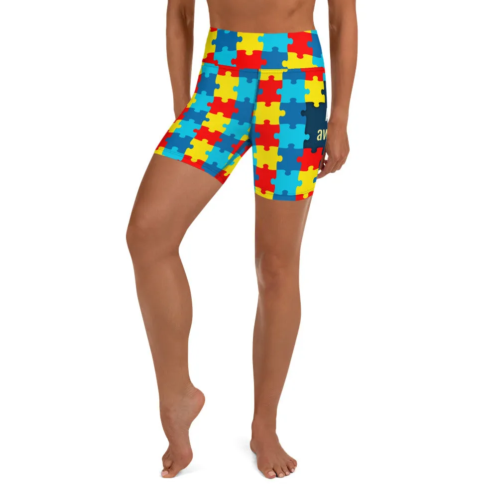 Autism Awareness Yoga Shorts