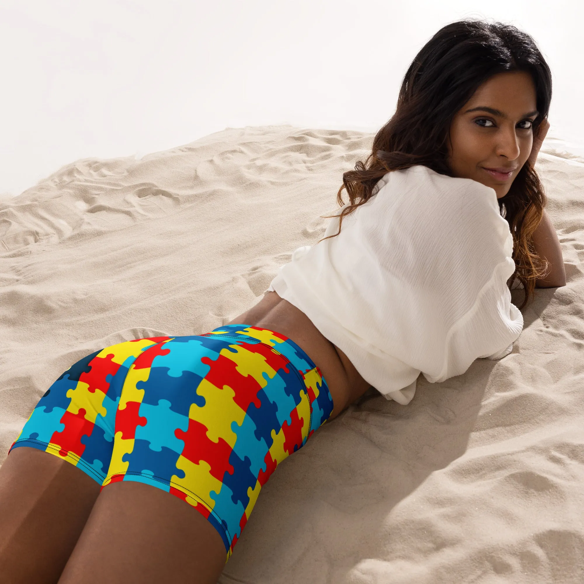 Autism Awareness Yoga Shorts