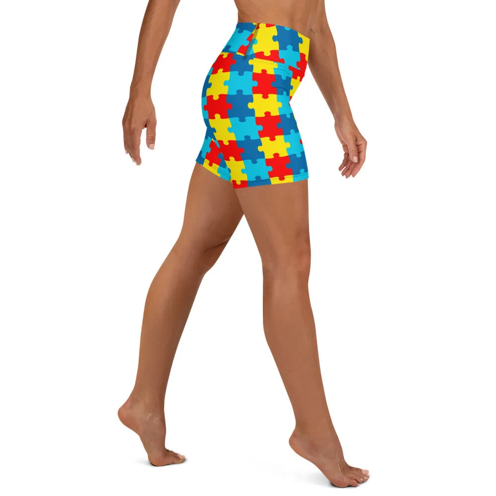 Autism Awareness Yoga Shorts