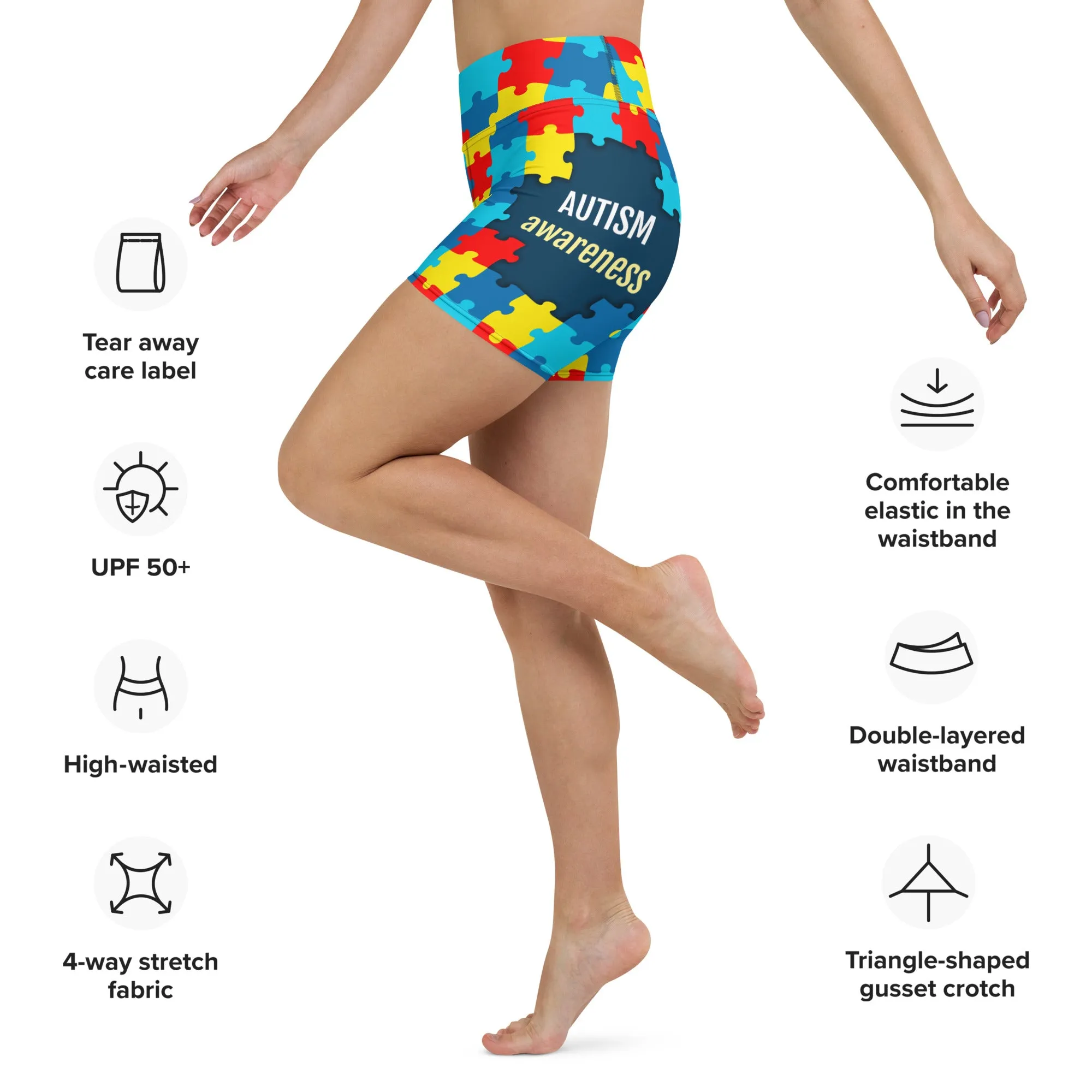 Autism Awareness Yoga Shorts