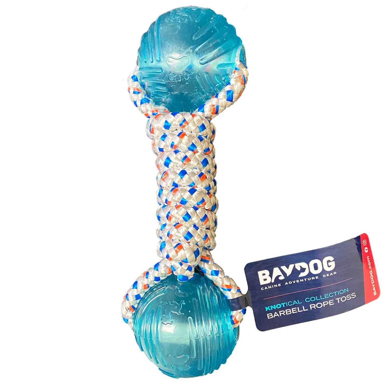 BAY DOG Barbell Rope Toss Dog Toy