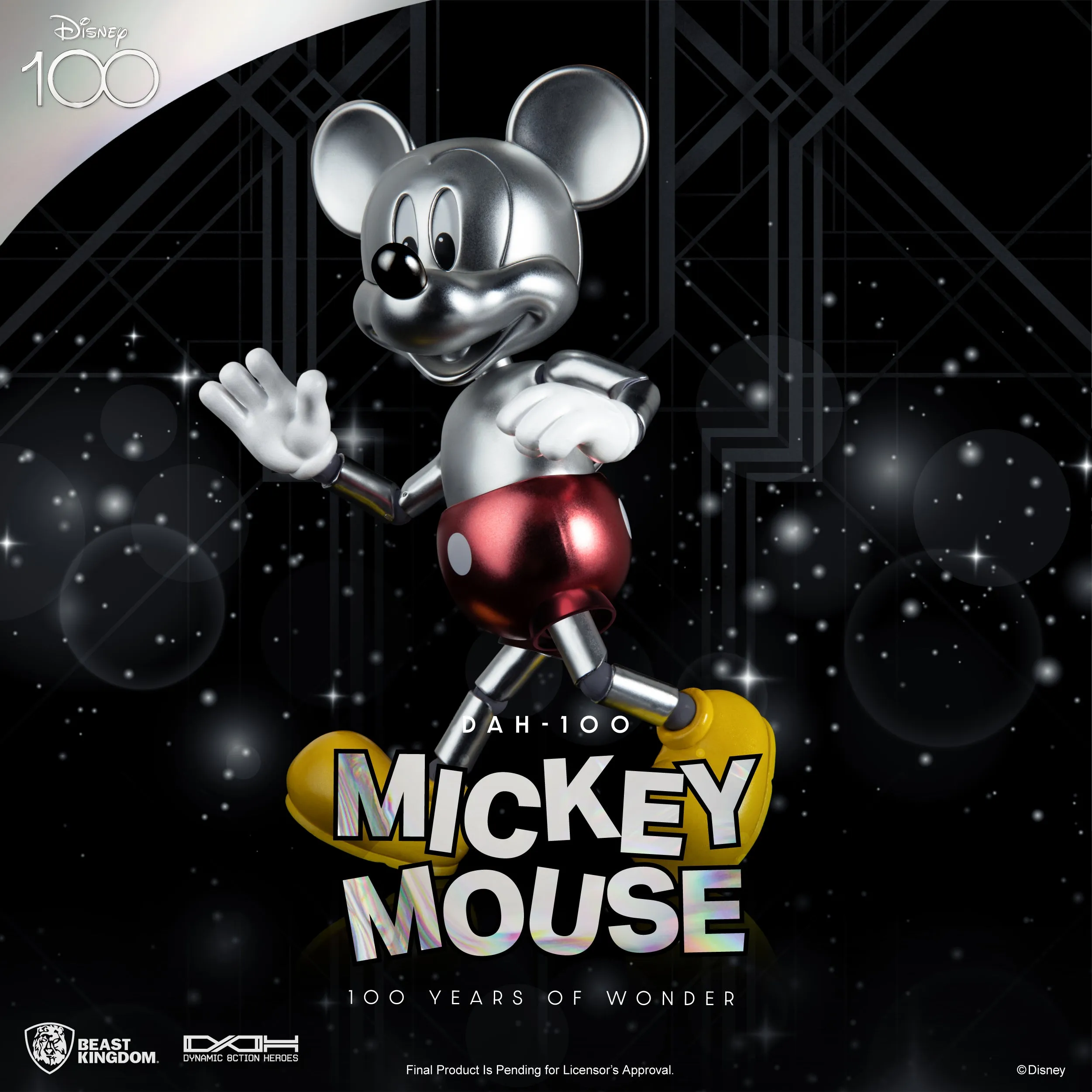 Beast Kingdom DAH-100 Disney 100 Year of Wonder Mickey Mouse 1:9 Scale Dynamic 8ction Heroes Action Figure