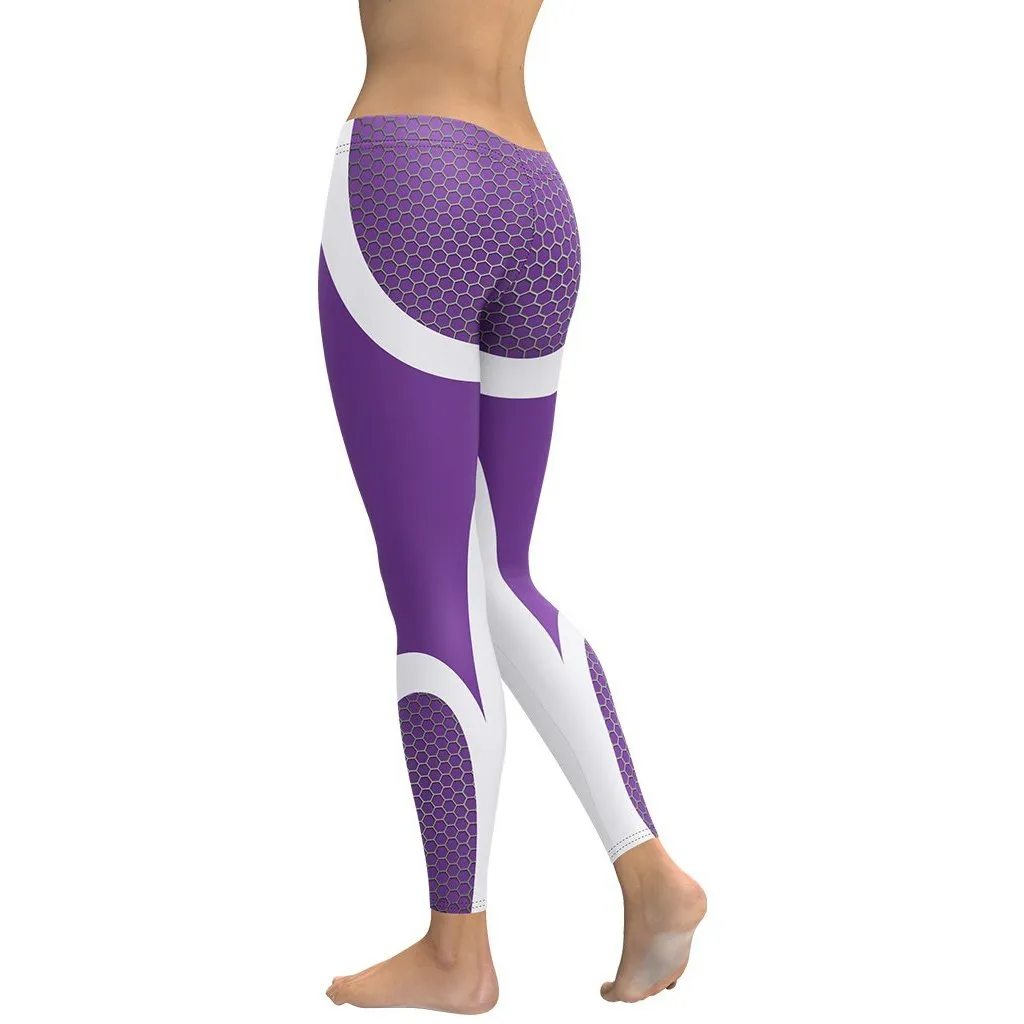 Beehive Geometric Leggings Royal Purple