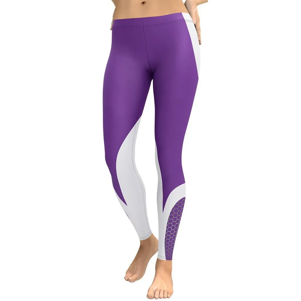 Beehive Geometric Leggings Royal Purple