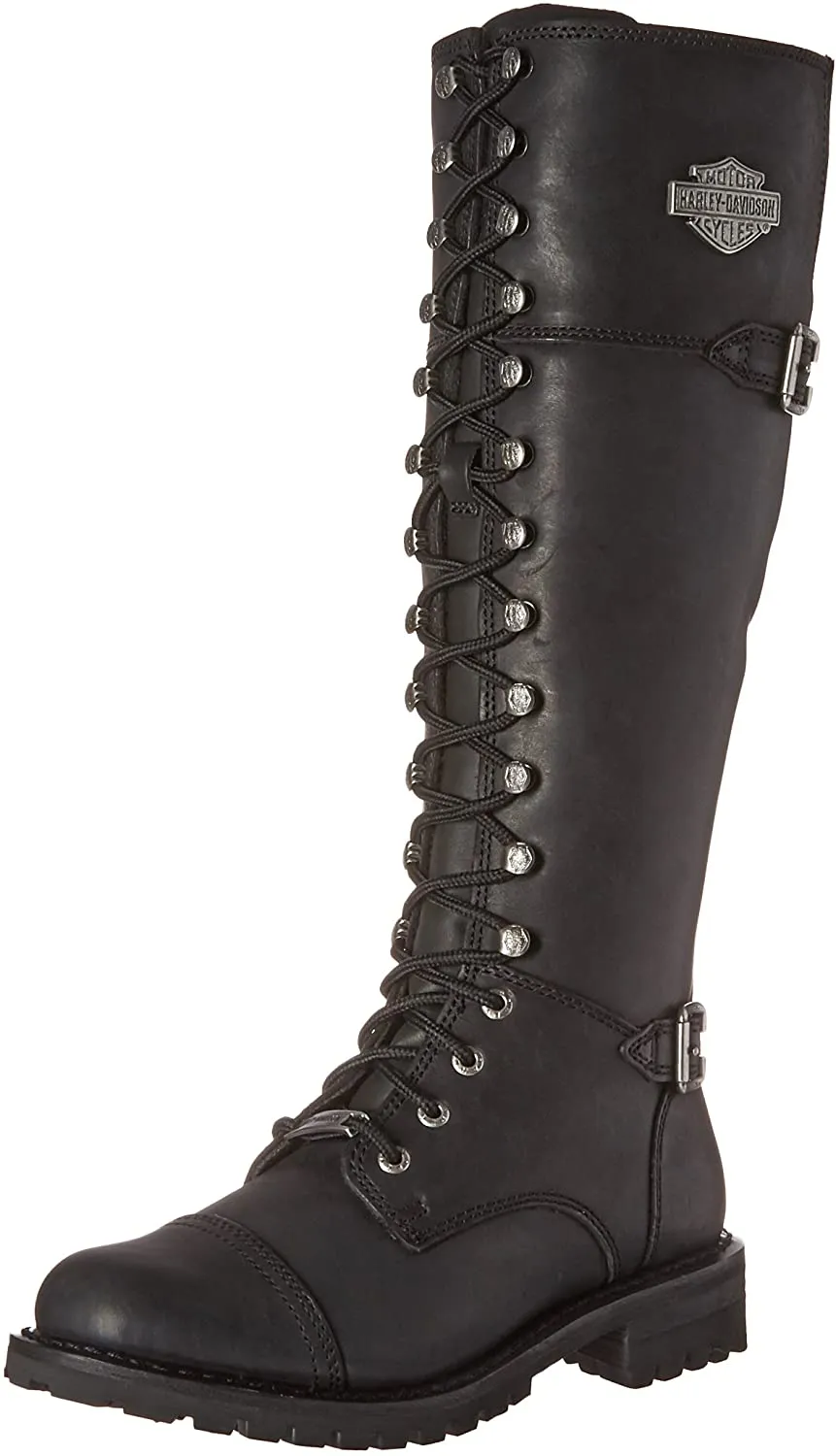 Black Leather Knee-High "Beechwood" Boot