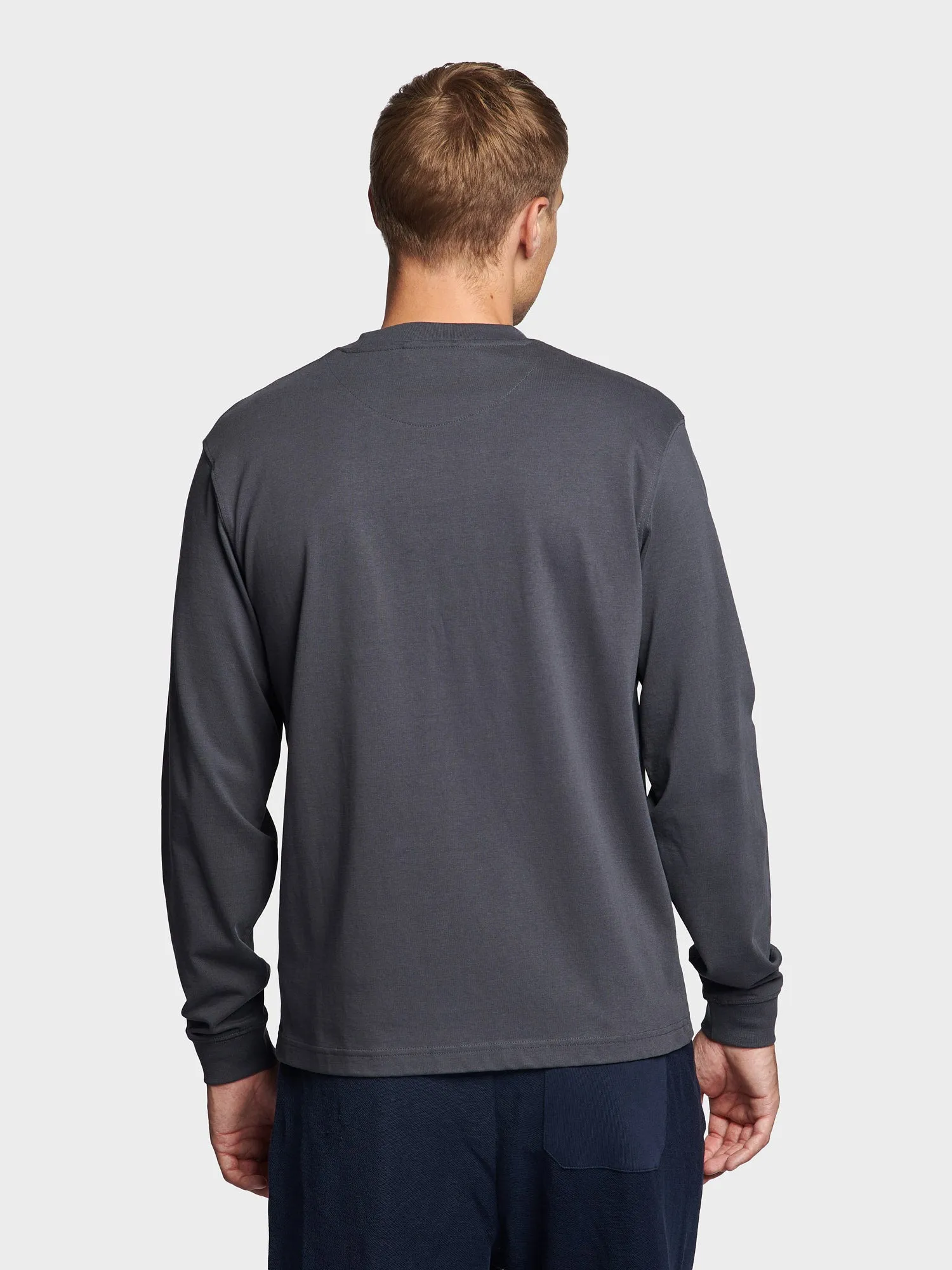 Chest Pocket Long Sleeve T-Shirt in Ebony