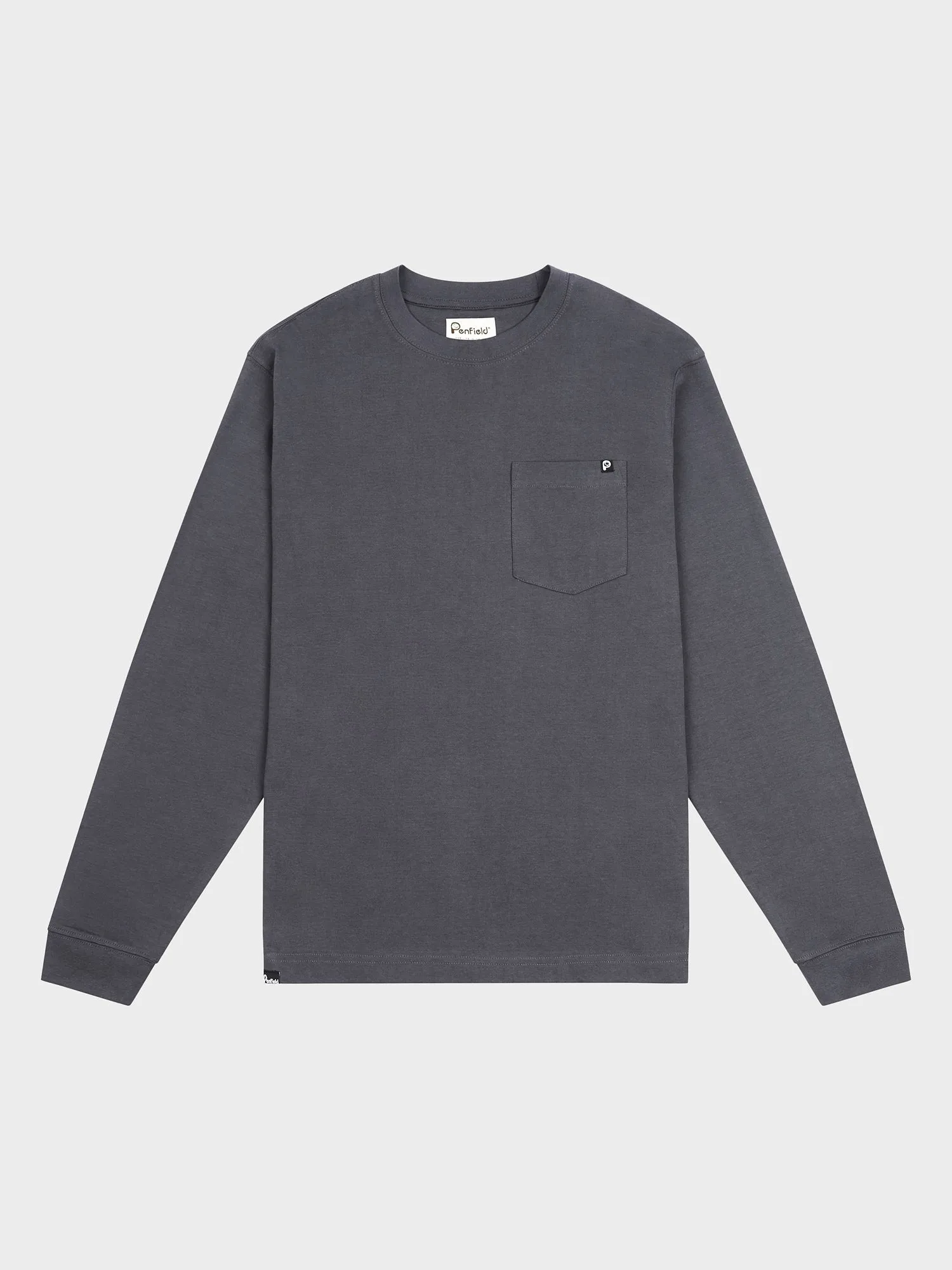 Chest Pocket Long Sleeve T-Shirt in Ebony