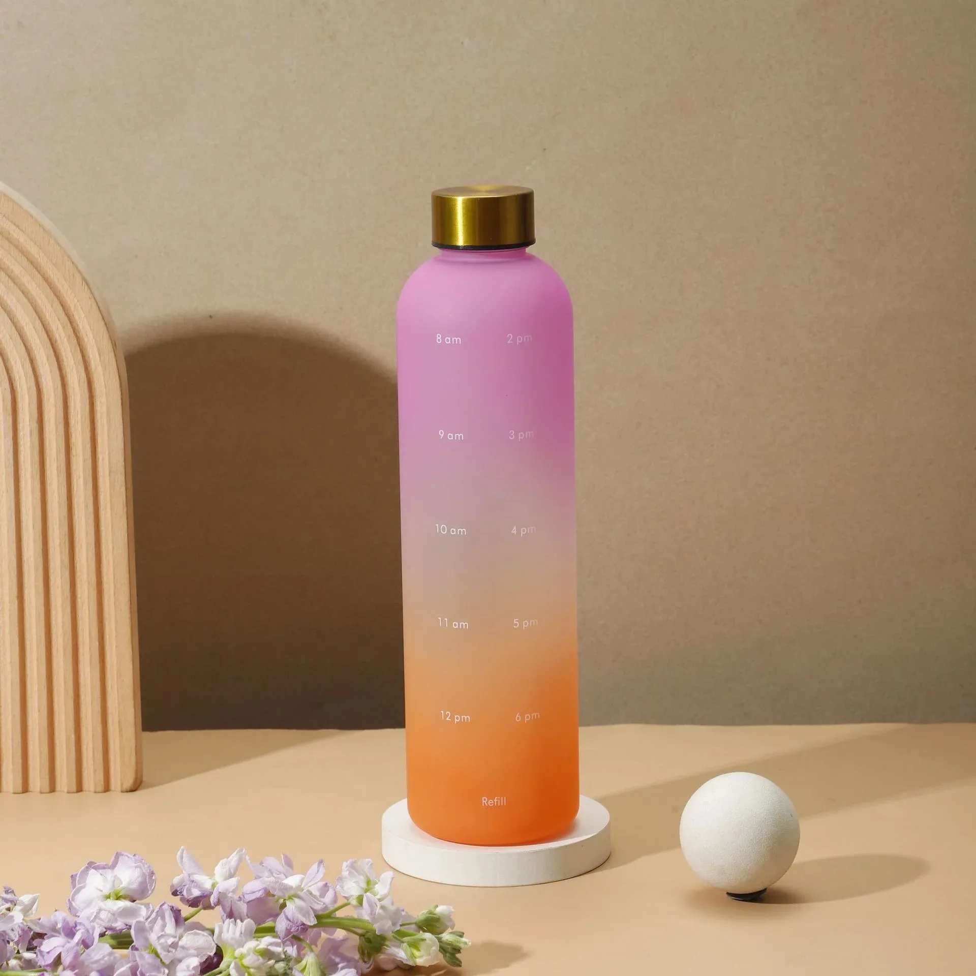 Colorful Gradient Time Scale Water bottle and Cup