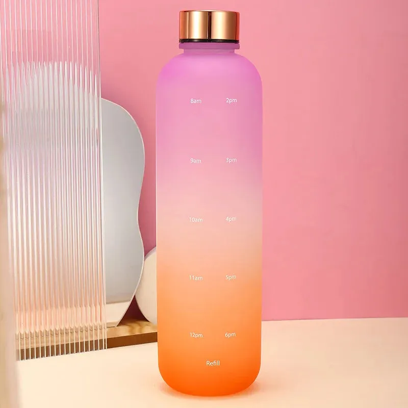 Colorful Gradient Time Scale Water bottle and Cup