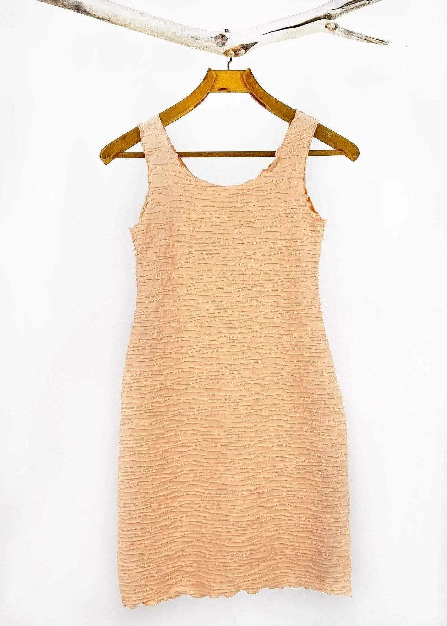 Coral Sands Crinkle Textured Tank Dress