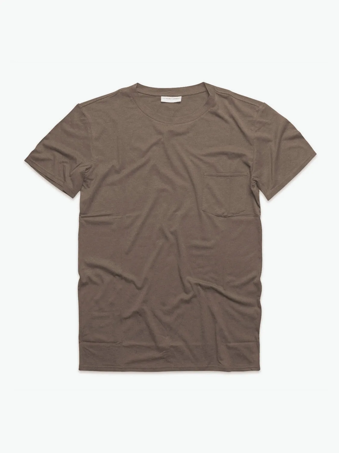 Crew Neck Modal-Blend Pocket T-shirt Taupe