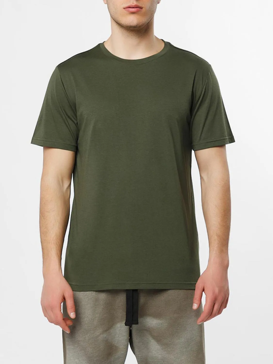 Crew Neck Regular Fit Organic Cotton T-shirt Khaki