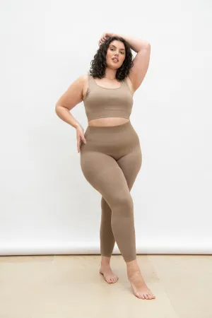 Curve Ultimate High Waisted Seamless Leggings - Oatmeal Beige