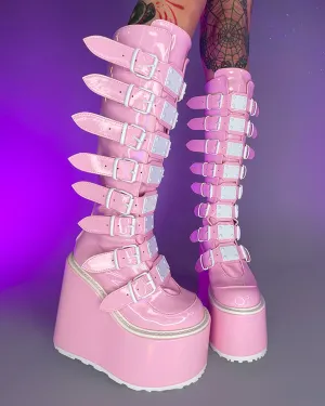 Demonia Swing Pink Hologram Boots