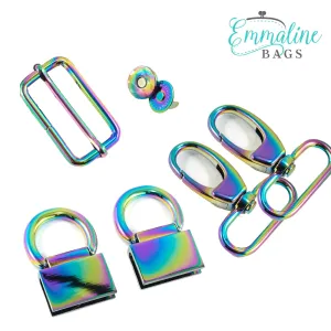 Double Flip Shoulder Bag  Hardware Kit - Iridescent Rainbow