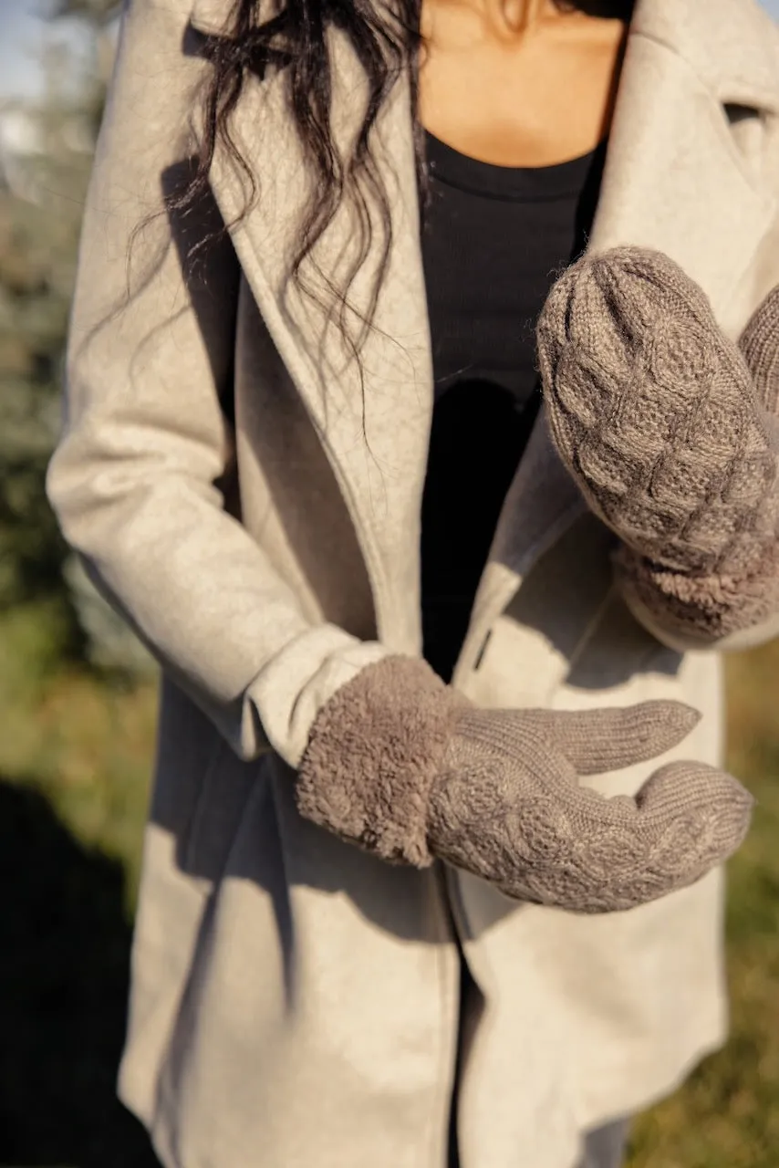 Fingers Crossed Cable Knit Mittens