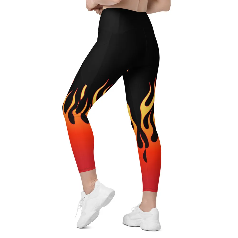 Flame Leggings with Pockets